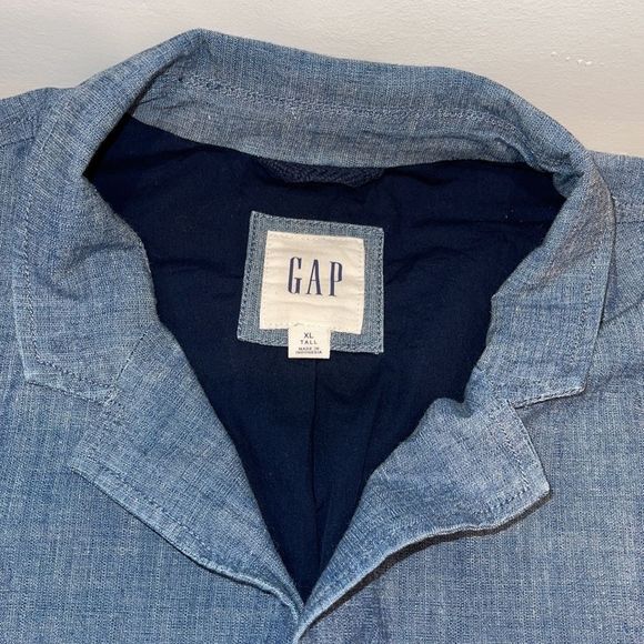 GAP Men’s Blue Button Jacket XL TALL - Picture 4 of 7